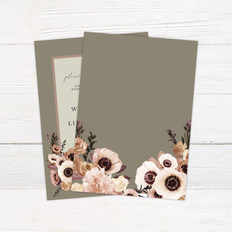 Brown Romantic Floral Invitations - goprintplus