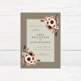 Brown Romantic Floral Invitations - goprintplus