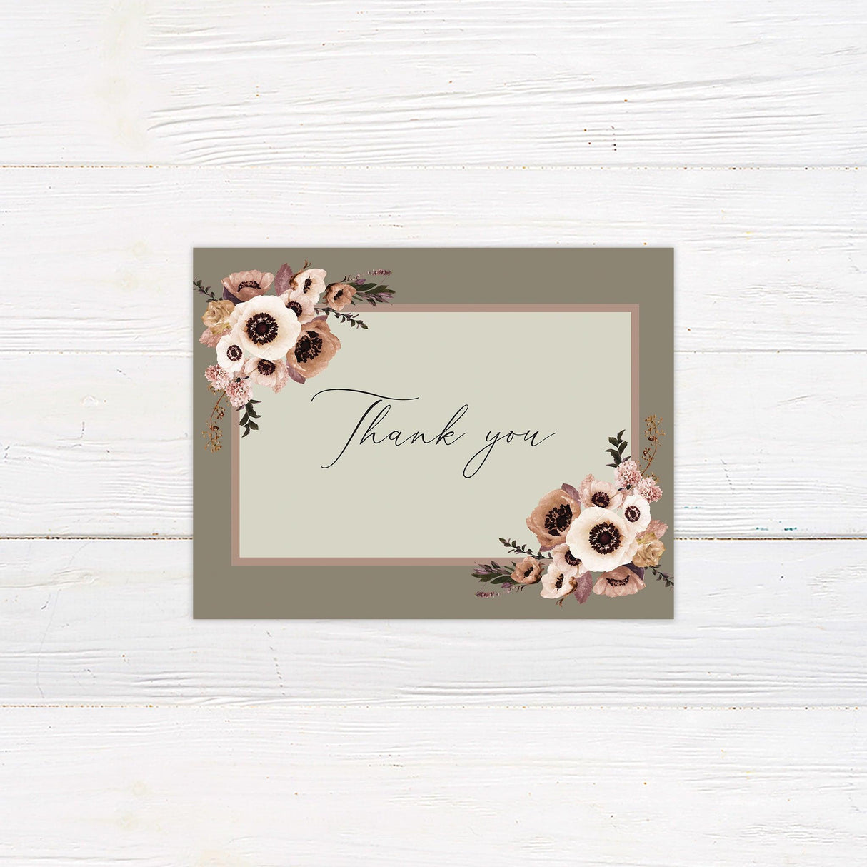 Brown Romantic Floral Invitations - goprintplus