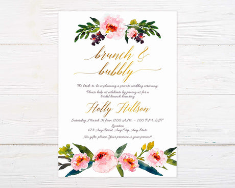 Brunch and Bubbly Shower Invitation - goprintplus