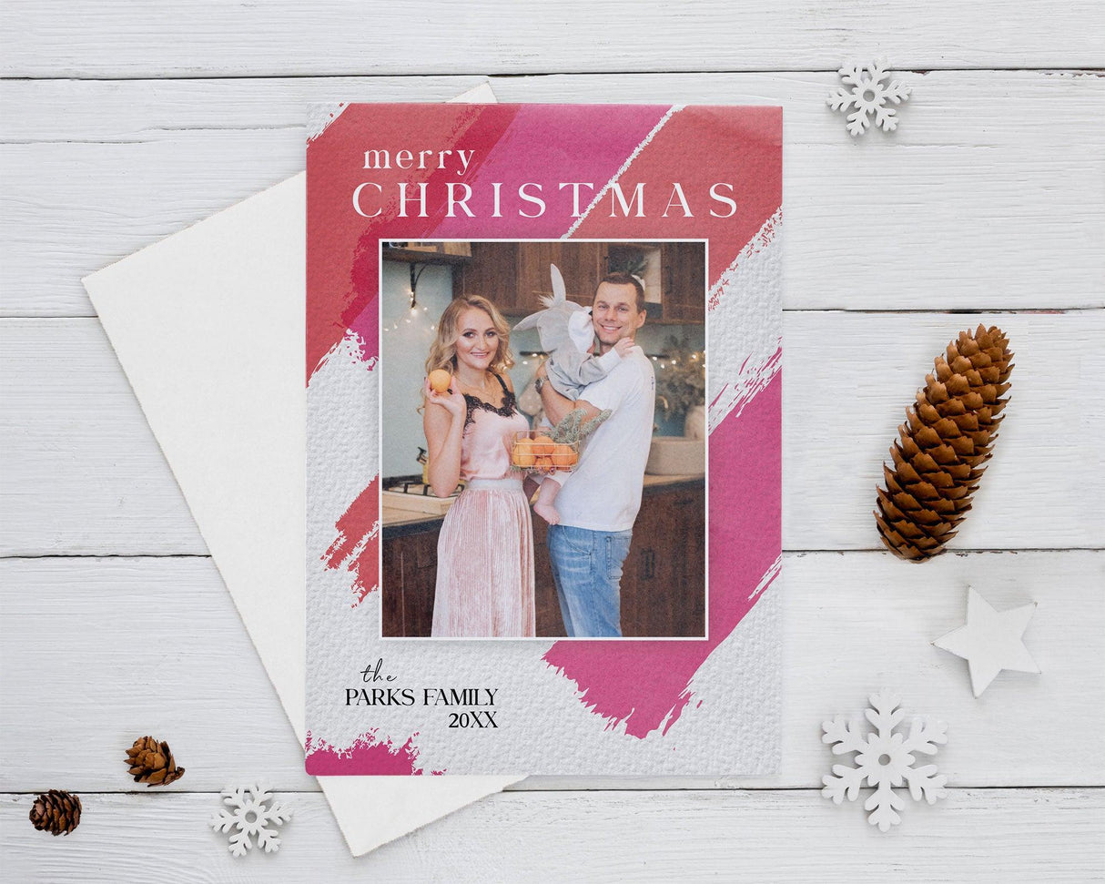 Brushed Canvas Christmas Card
