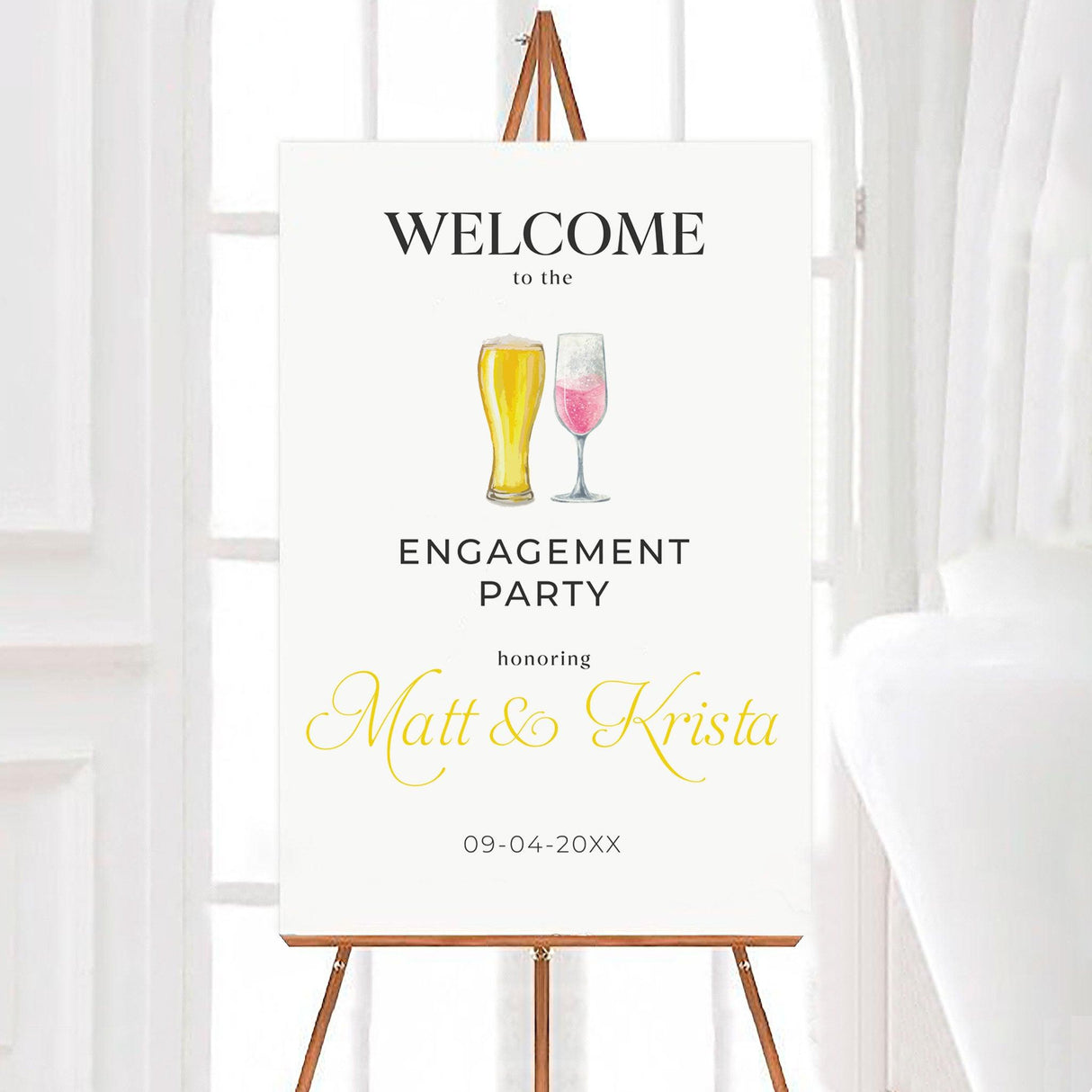 Bubbles and Brews Engagement Sign - goprintplus