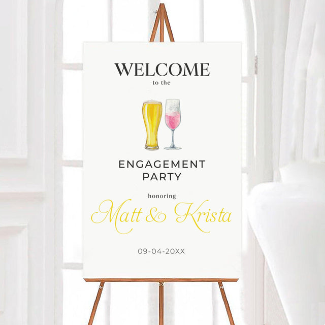 Bubbles and Brews Engagement Sign - goprintplus