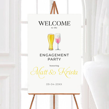 Bubbles and Brews Engagement Invitation - goprintplus