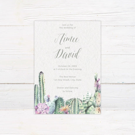 Budding Cactus Invitations - goprintplus