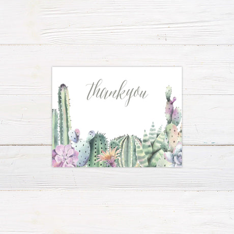 Budding Cactus Thank You Card - goprintplus