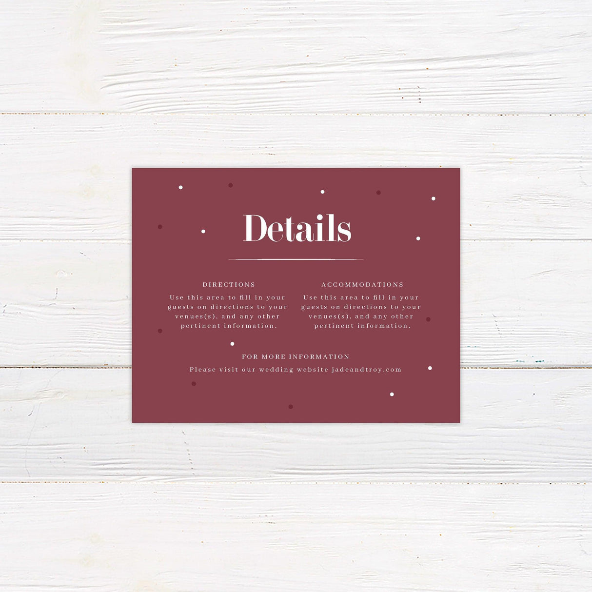 Burgundy Botanical Details Cards - goprintplus