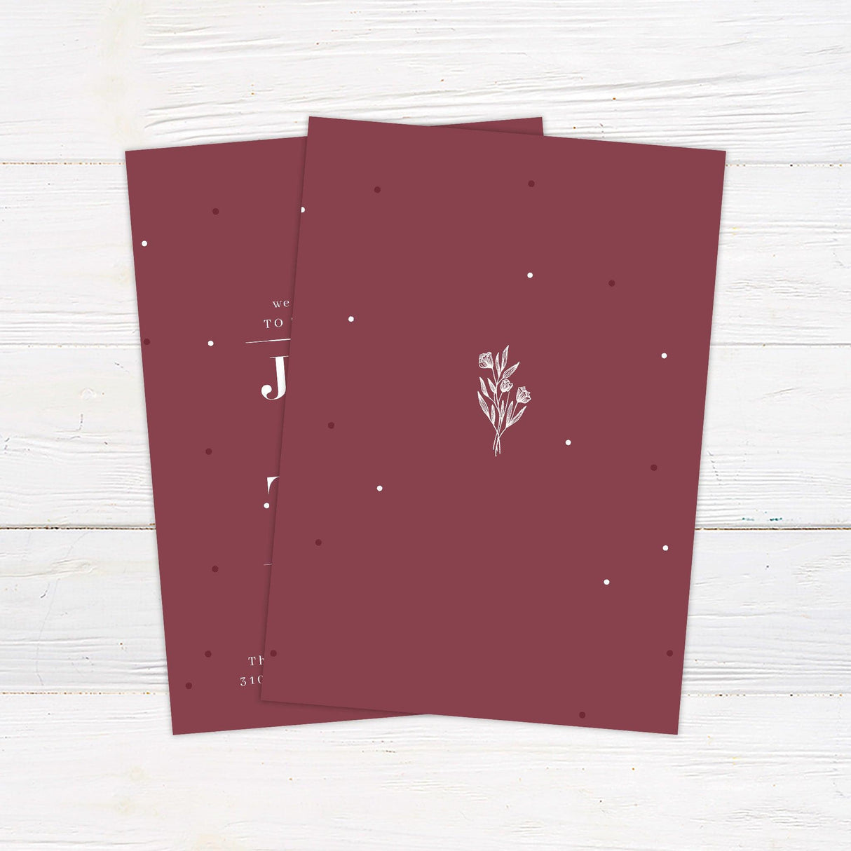 Burgundy Botanical Invitations - goprintplus