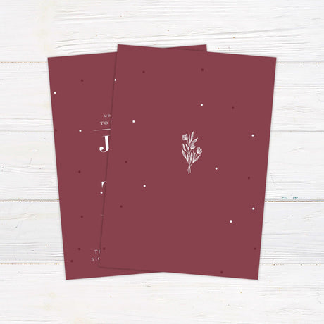 Burgundy Botanical Invitations - goprintplus