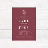 Burgundy Botanical Invitations - goprintplus