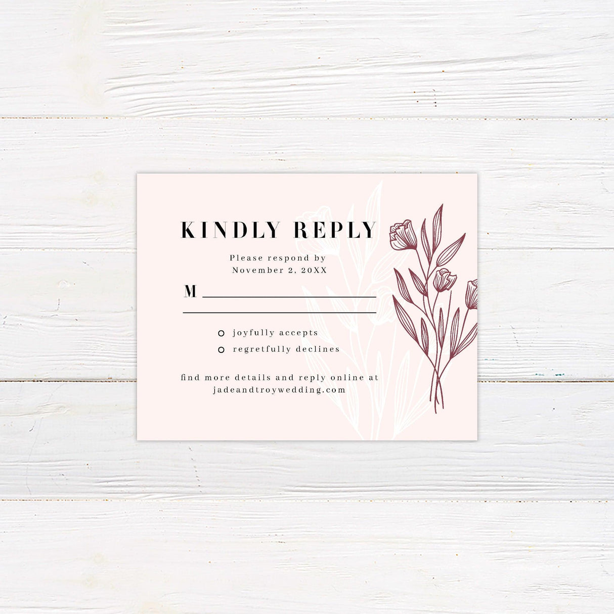 Burgundy Botanical Invitations - goprintplus