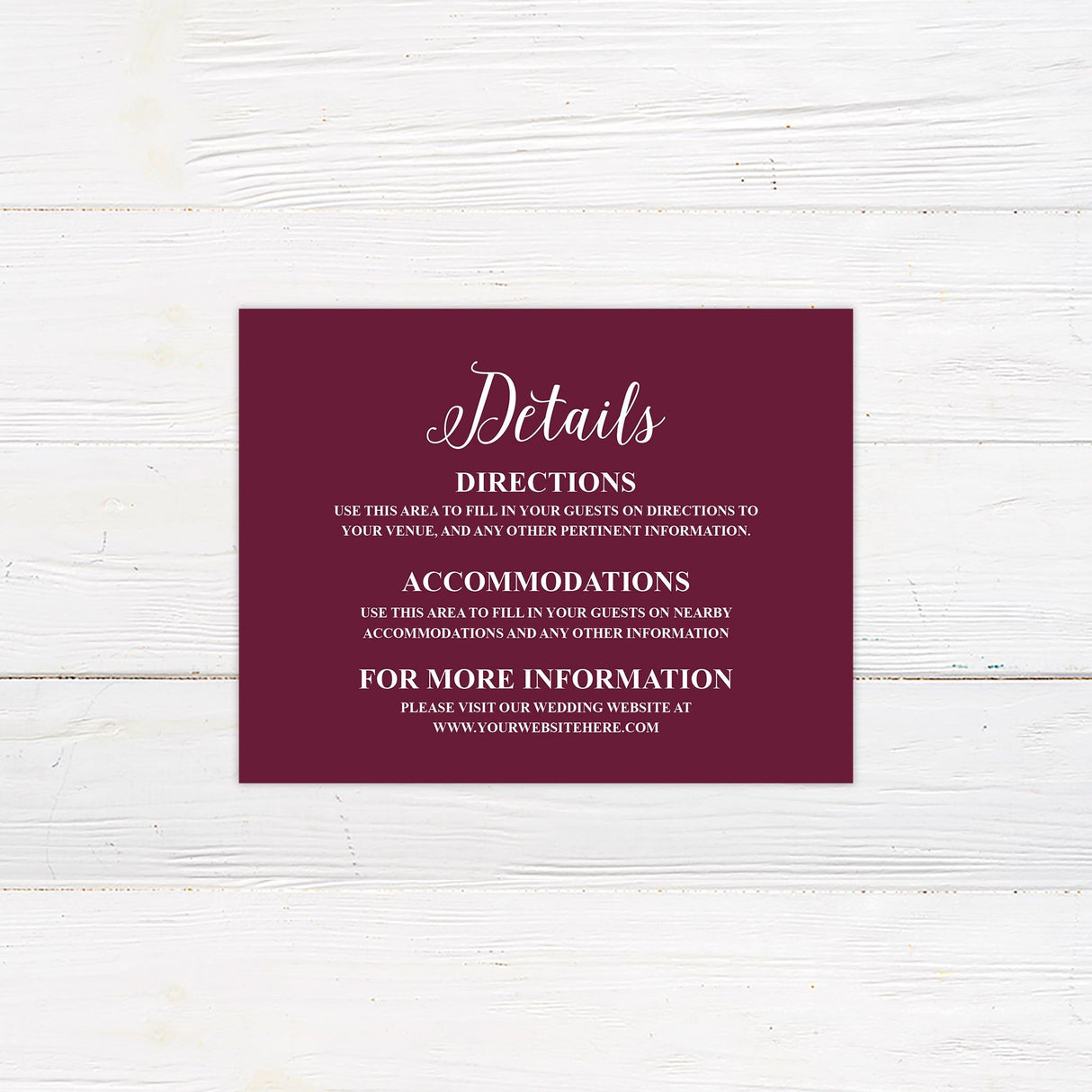 Burgundy Floral Details Cards - goprintplus