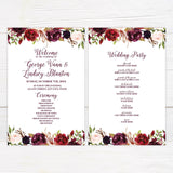 Burgundy Floral Invitations - goprintplus