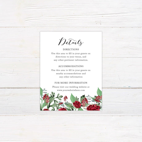 Burgundy Floral Wreath Invitations - goprintplus