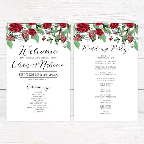 Burgundy Floral Wreath Invitations - goprintplus