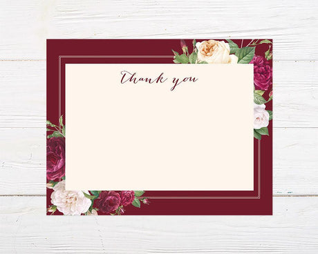 Burgundy Rose Shower Invitation - goprintplus