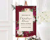 Burgundy Rose Shower Invitation - goprintplus