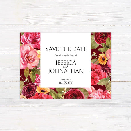 Bright Pink Floral Invitations - goprintplus