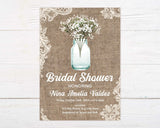 Burlap and Lace Shower Invitation - goprintplus