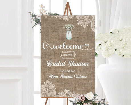 Burlap and Lace Sign - goprintplus