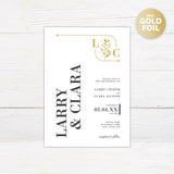 Casual Monogram Foil Invitation - goprintplus