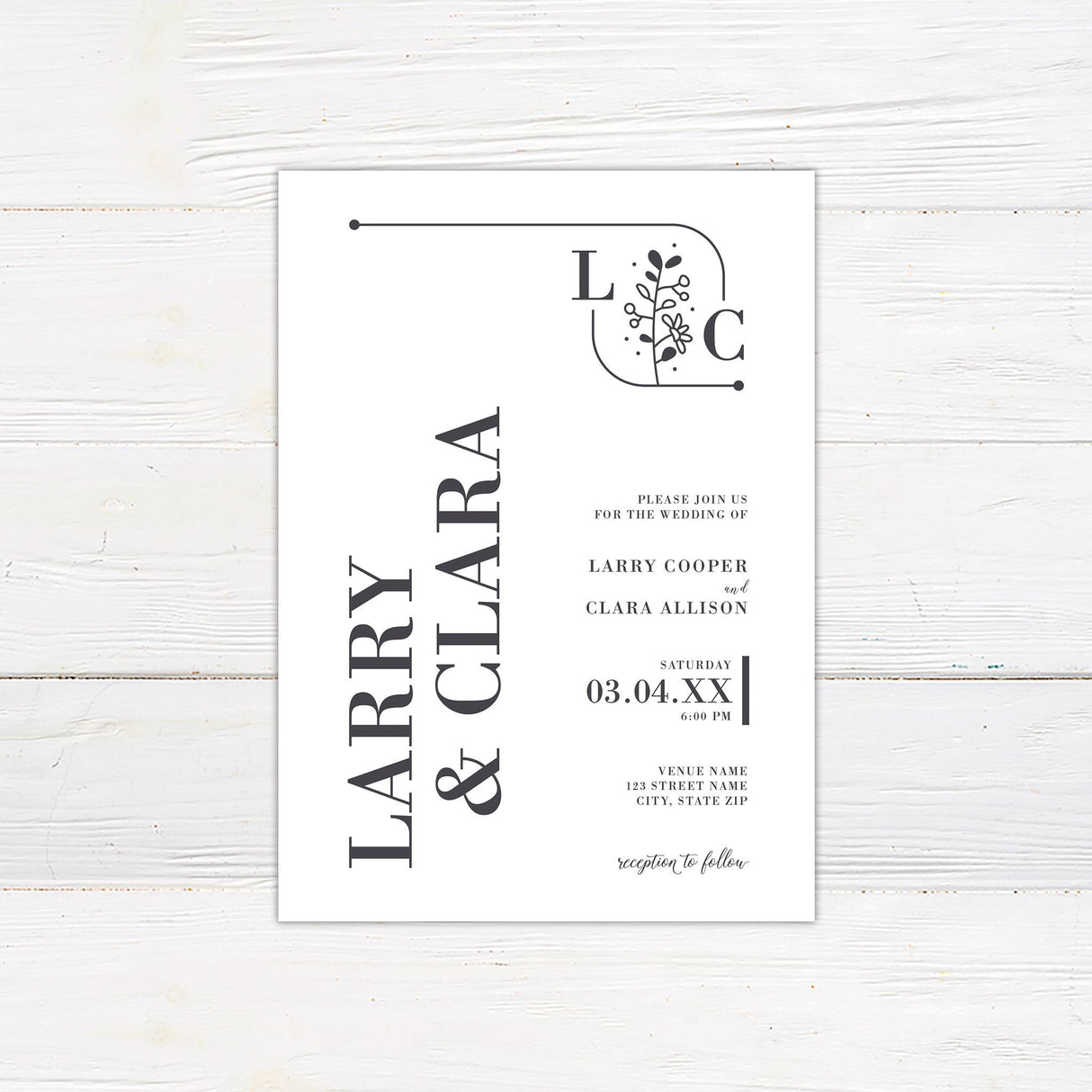 Casual Monogram Invitations - goprintplus