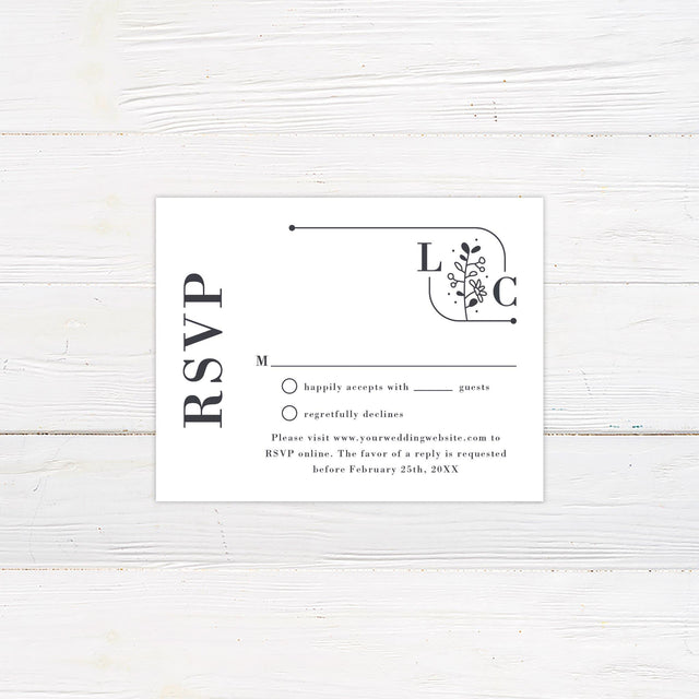 Casual Monogram RSVP - goprintplus