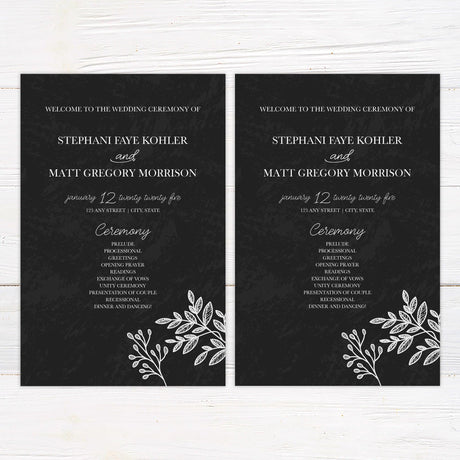 Chalk Dusted Leaves Invitations - goprintplus