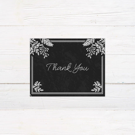 Chalk Dusted Leaves Thank You Card - goprintplus