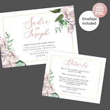 Champagne Blossoms Foil Invitation - goprintplus