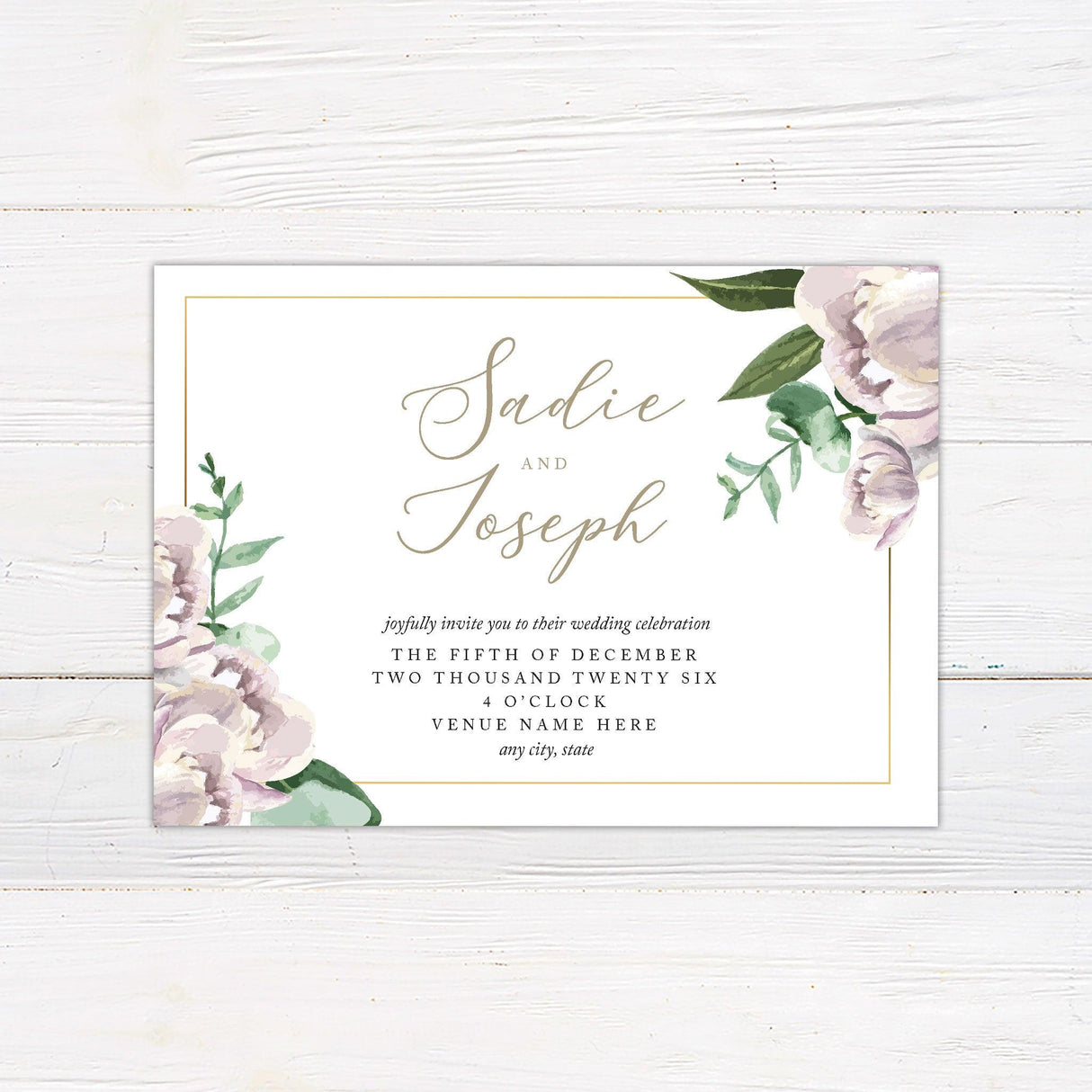 Champagne Blossoms Invitations - goprintplus