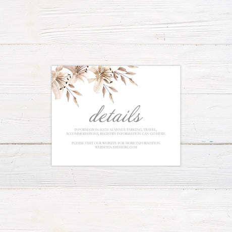 Champagne Floral Corners Invitations - goprintplus