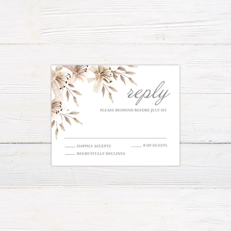 Champagne Floral Corners Invitations - goprintplus