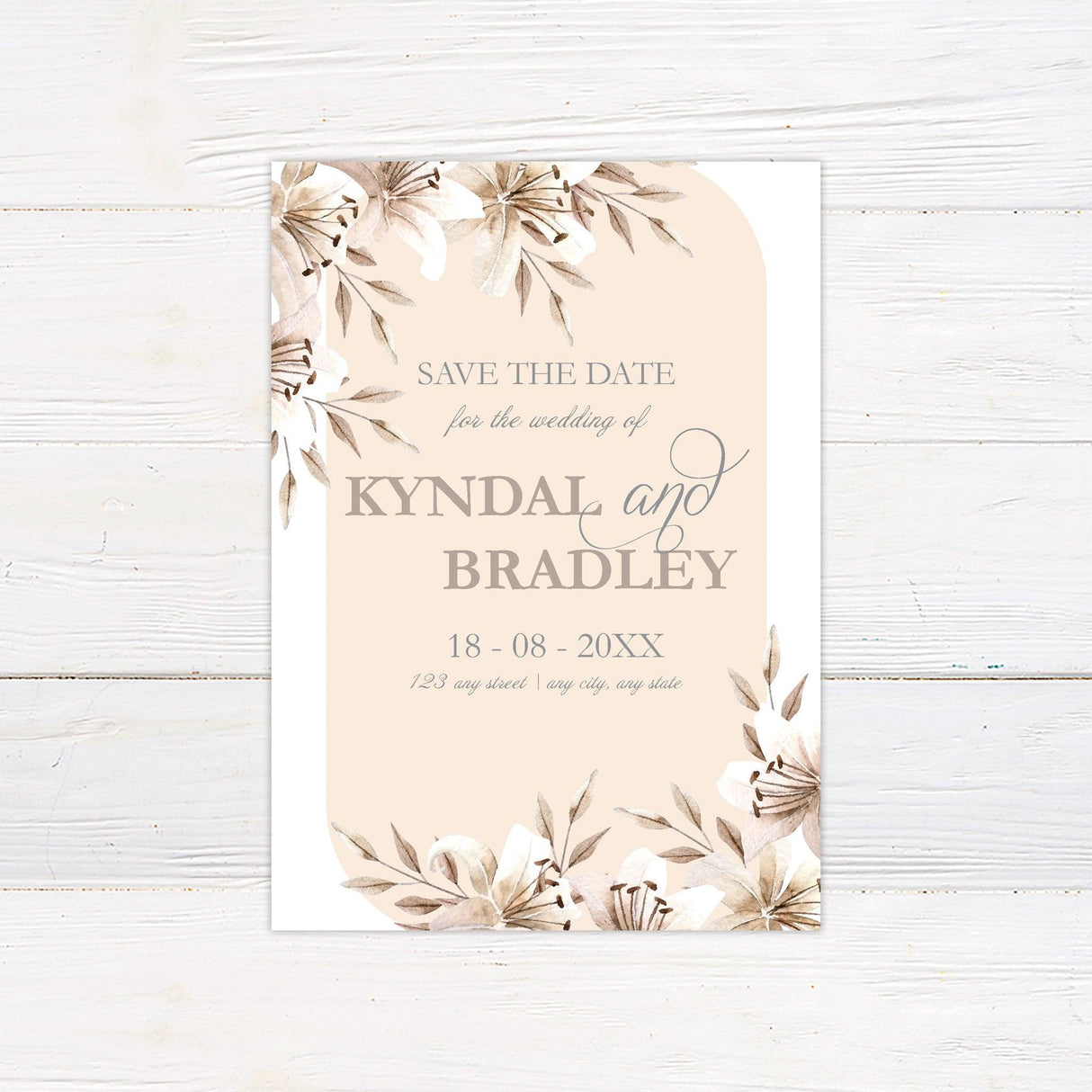 Champagne Floral Corners Invitations - goprintplus