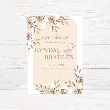 Champagne Floral Corners Invitations - goprintplus