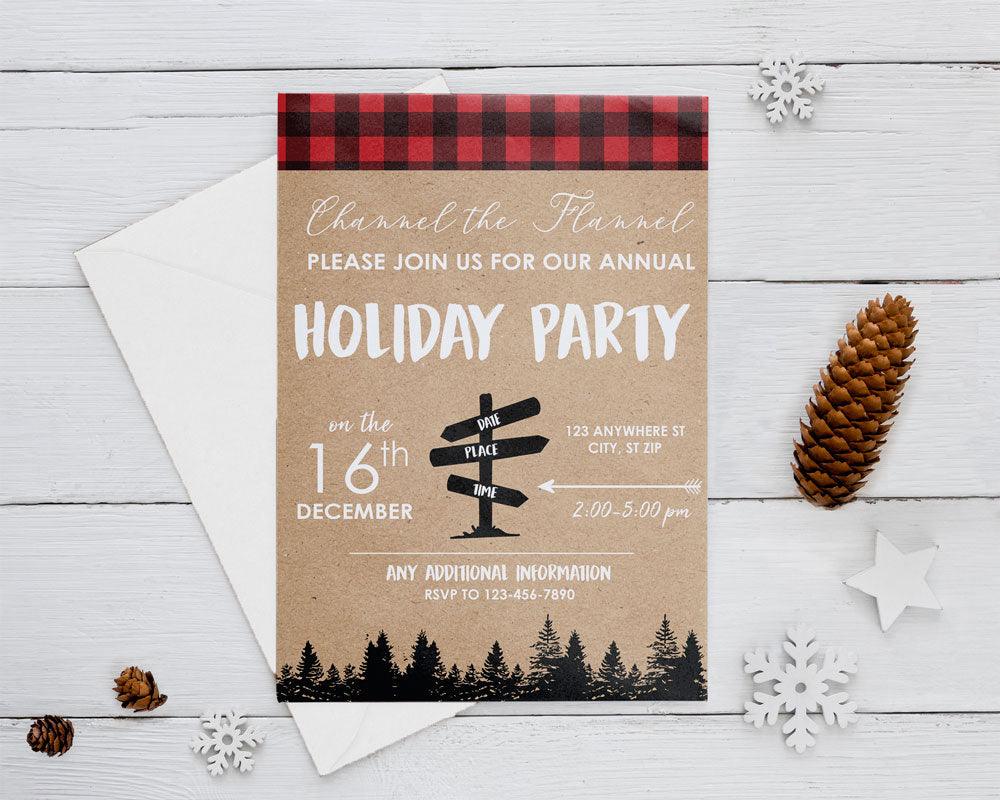Channel the Flannel Party Invitation