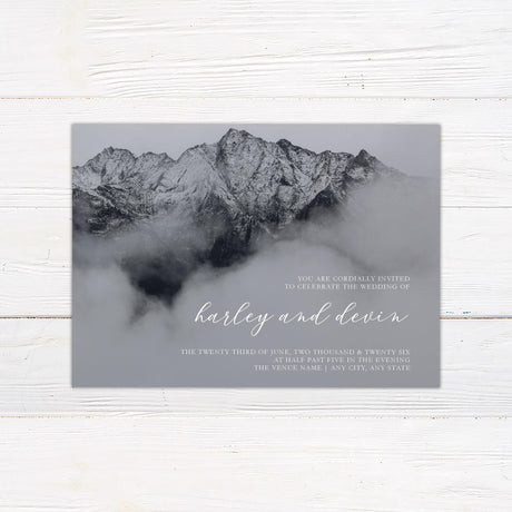 Charcoal Mountains Invitations - goprintplus