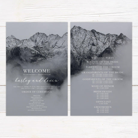 Charcoal Mountains Invitations - goprintplus