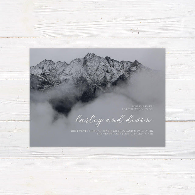 Charcoal Mountains Save The Date - goprintplus