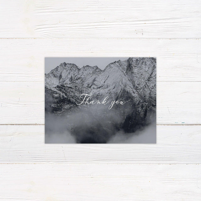 Charcoal Mountains Thank You Card - goprintplus