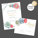 Charming Succulents Foil Invitation - goprintplus