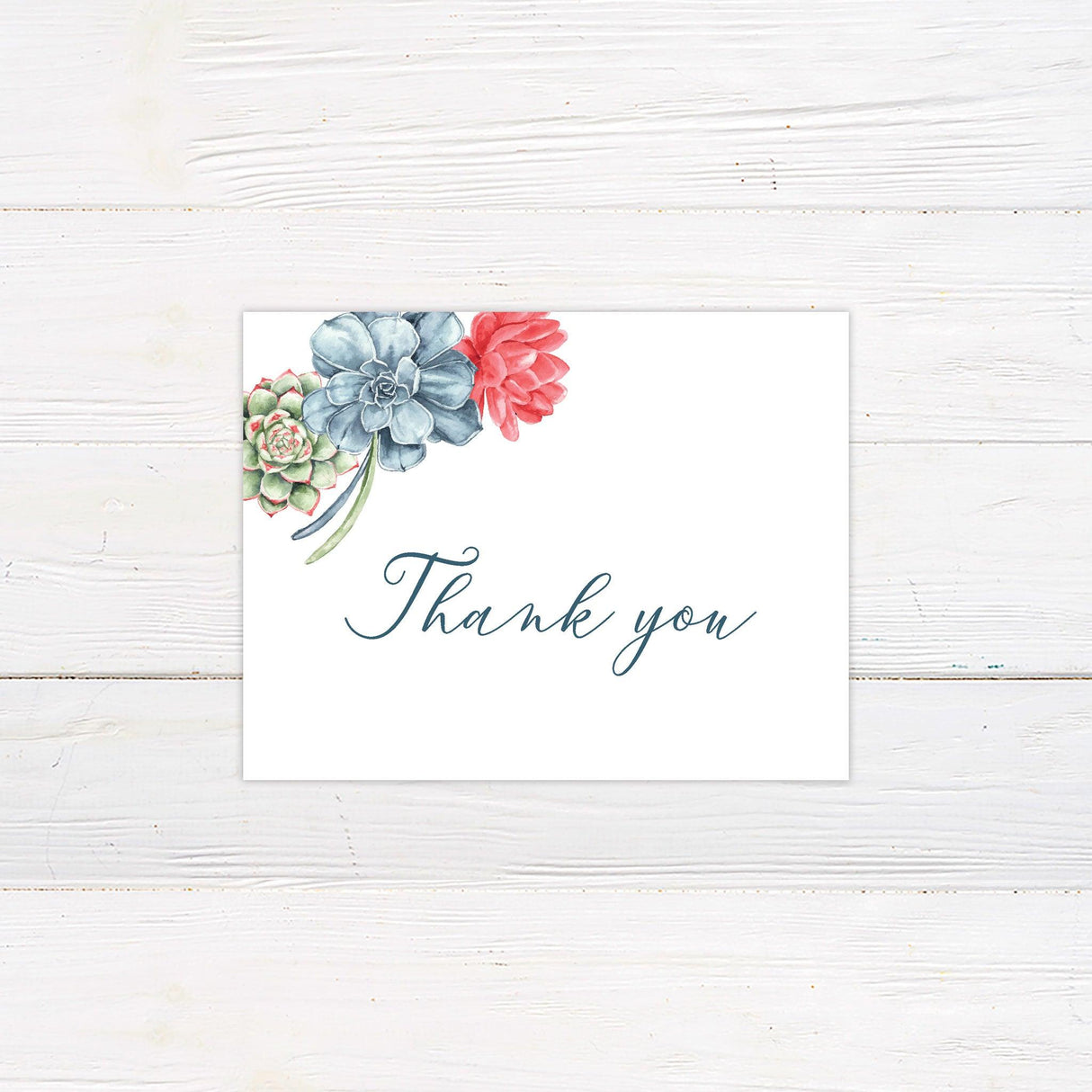 Charming Succulents Thank You Card - goprintplus