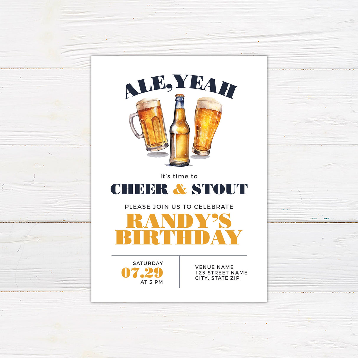 Cheer and Stout Invitation