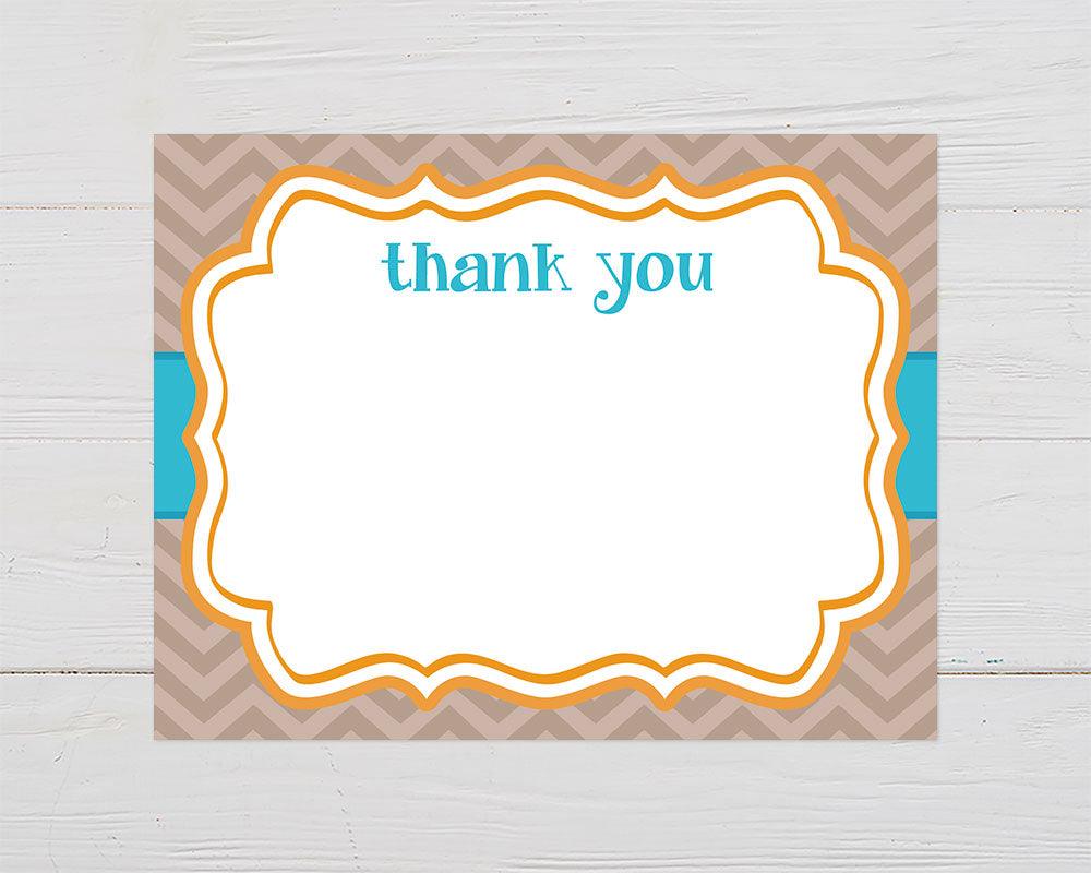 Chevron Baby Fox Thank You Card - goprintplus