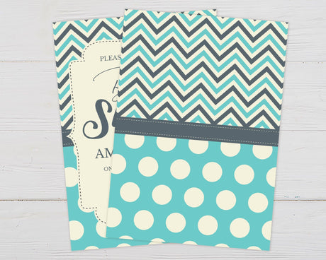 Chevron and Dots Baby Shower Back
