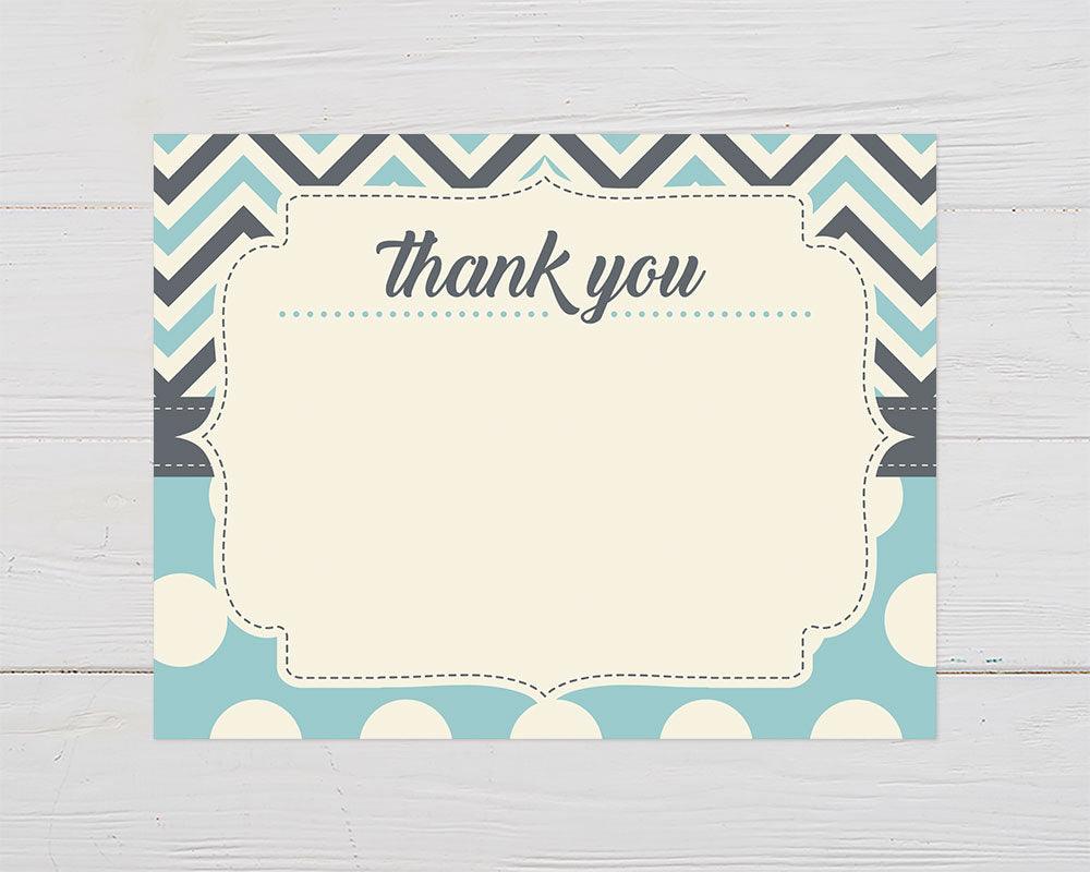 Chevron and Dots Thank You Card | Go Print Plus – goprintplus