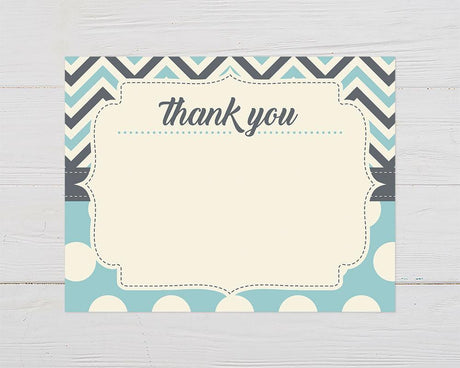 Chevron and Dots Thank You Card - goprintplus