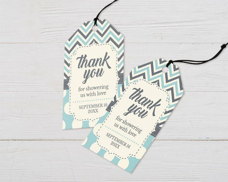 Chevron and Dots Favor Tags - goprintplus