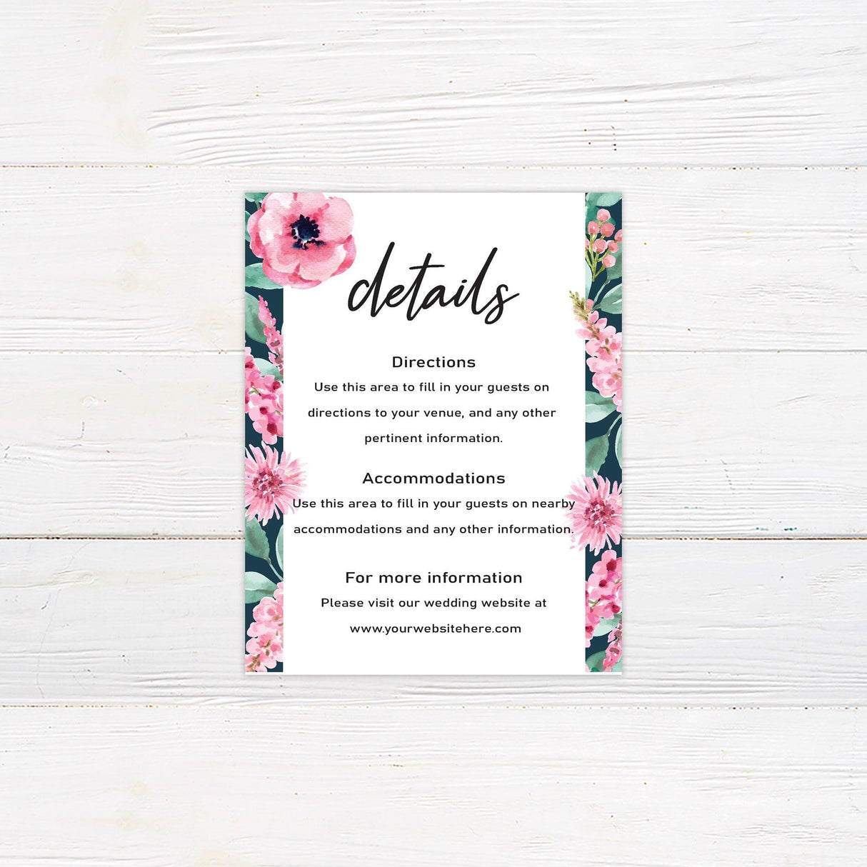 Chic Floral Details Cards - goprintplus