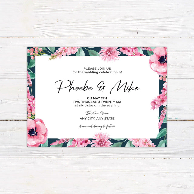 Chic Floral Invitations - goprintplus